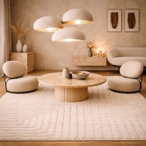 Beni Ourain Wool Rug Linear Labyrinth