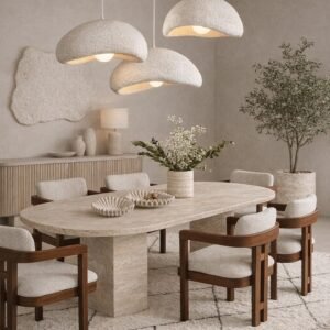 The Rivato Travertine Dining Set