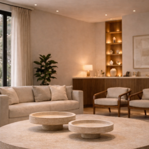 The Roman Pedestal Travertine Offering Bowl