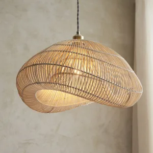 ‏the Caspian Woven Rattan Pendant