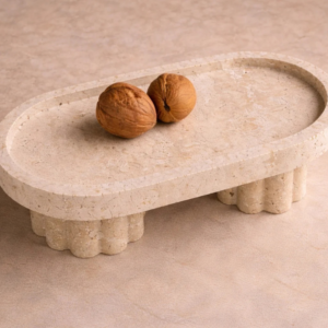 Travertine Fluted Plinth Serving Tray