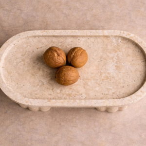 Travertine Fluted Plinth Serving Tray