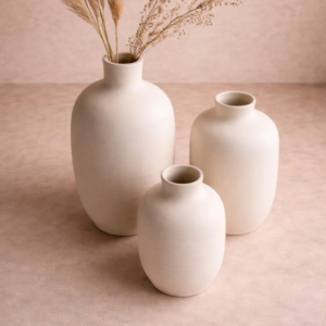 The Ivory Sanctuary Minimalist Ceramic Vessel Trio