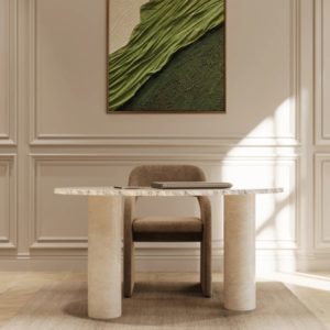 Aegean Kidney Shaped Travertine Bureau