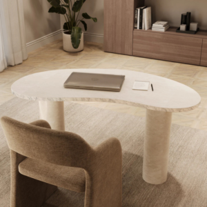 Aegean Kidney Shaped Travertine Bureau